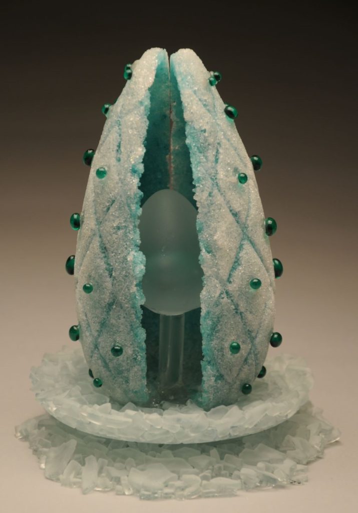 Veronica Johnson, "Eggs Frozen in Time", Fused and Blown Glass