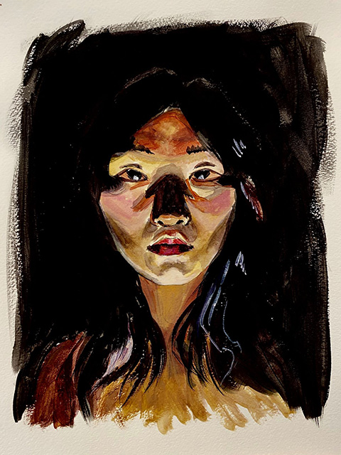 Mikayla  Ott, "Numb", Acrylic on Watercolor Paper