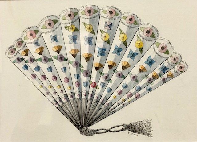 Flower Fan, Barbara Cline, Watercolor, Ink on Paper, $175