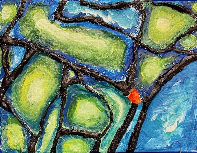 All Roads Lead to Quarry Drive, Hartley Gunderson, 8th Grade, Elberta Middle School, Painting, Acrylic