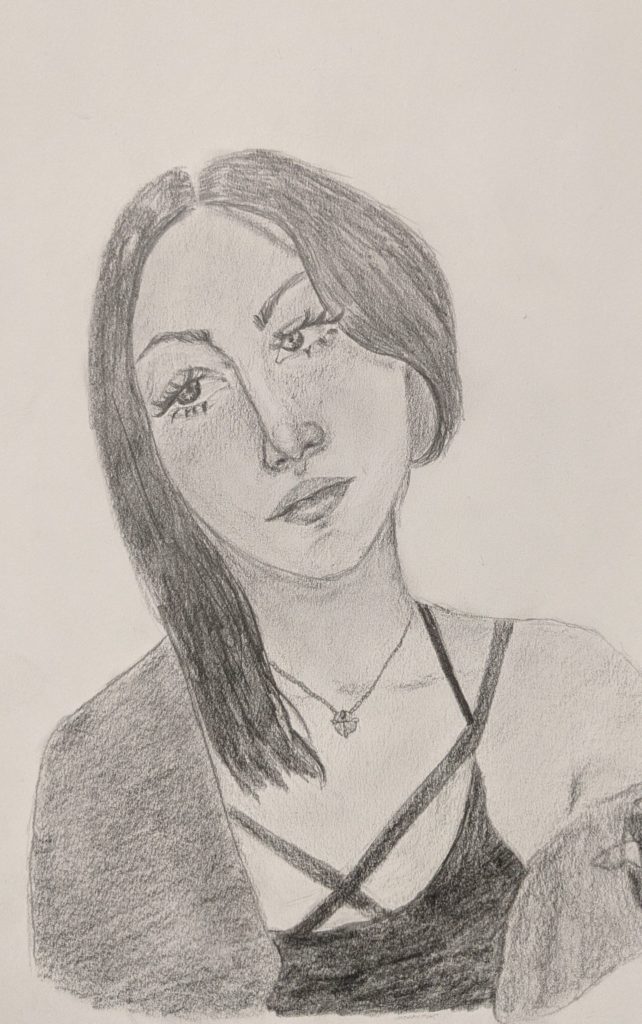 Self Portrait Jenna Sperry, 10th Grade, Elberta High School, Drawing, Graphite