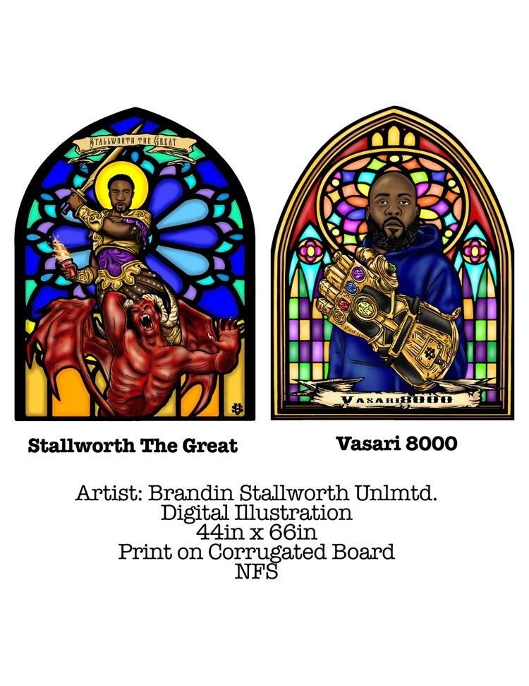 Stallworth the Great / Visari 8000, Digital Illustration printed on Corrugated Board, NFS