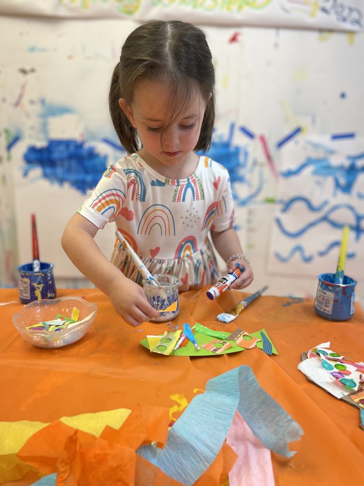 girl doing crafts