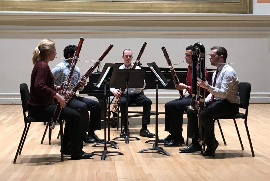 band playing woodwind instruments