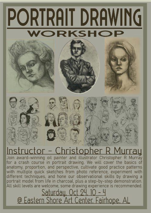 portrait drawing workshop graphic