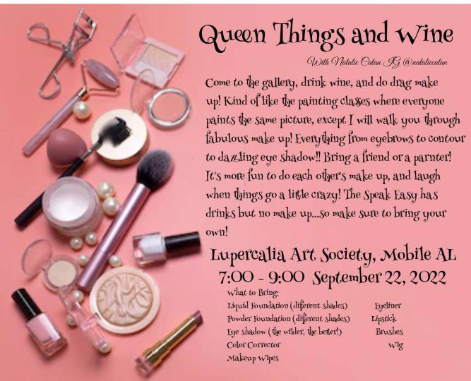 queen things and wine graphic