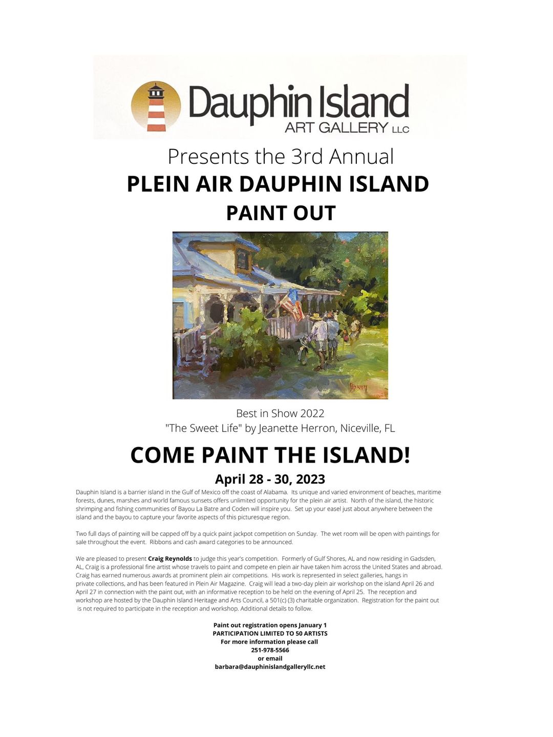 Plein Air Dauphin Island 2023 Mobile Arts Council