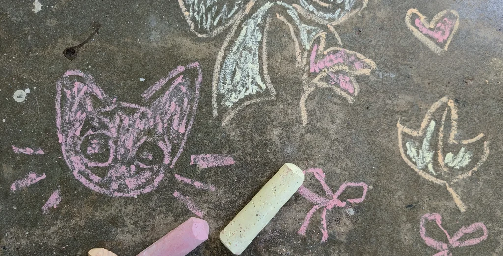 chalk on sidewalk