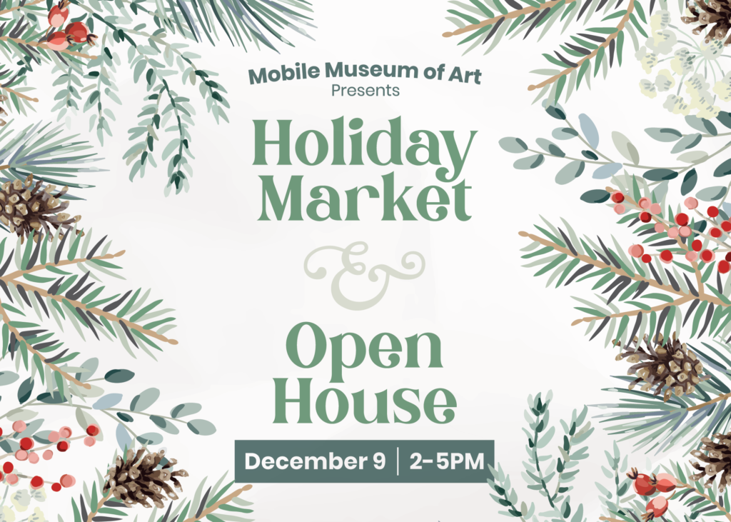 holiday market and open house graphic