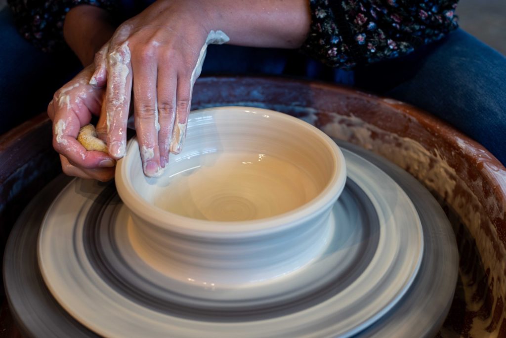 pottery being made