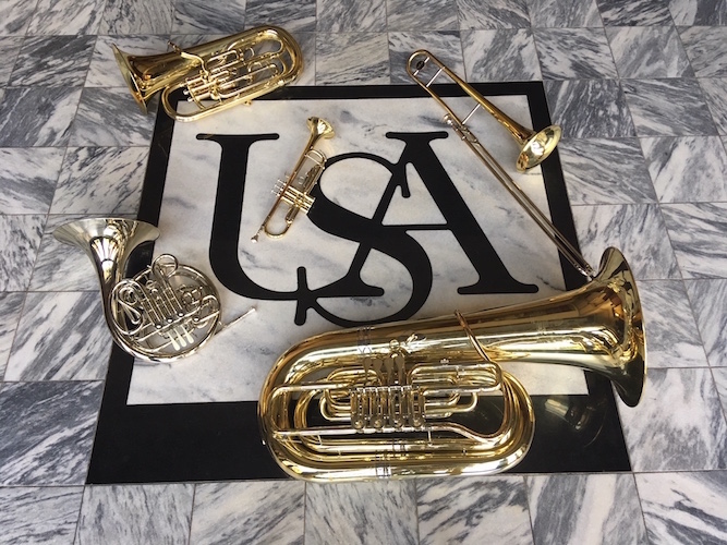 USA logo with instruments