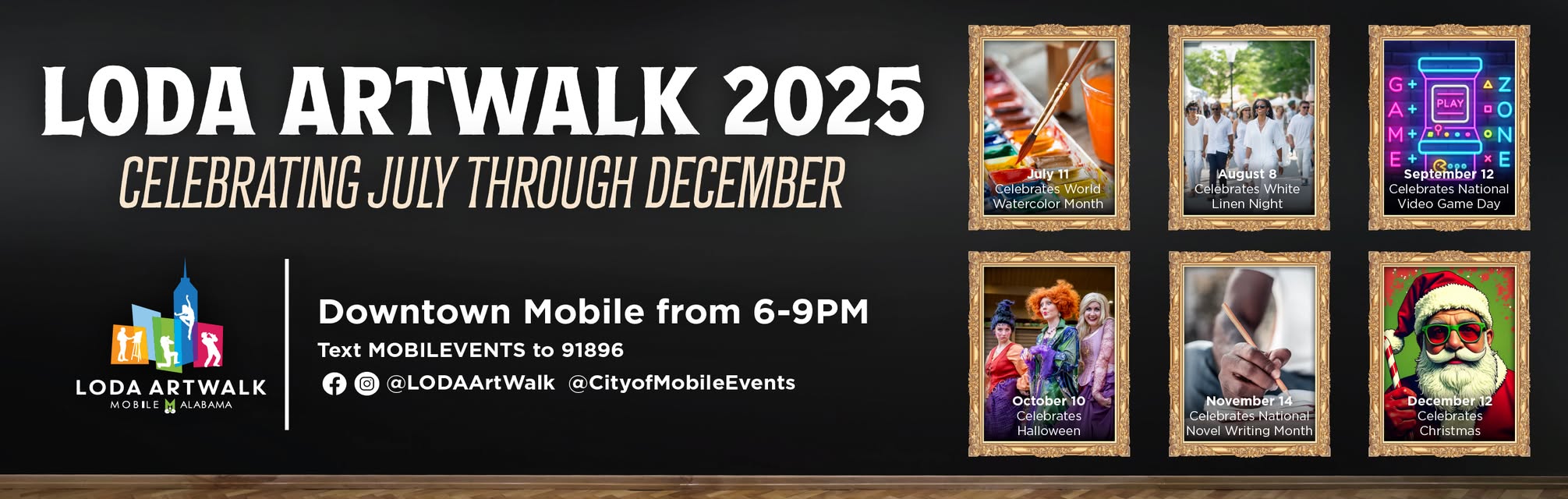 LODA ArtWalk July thru December flyer