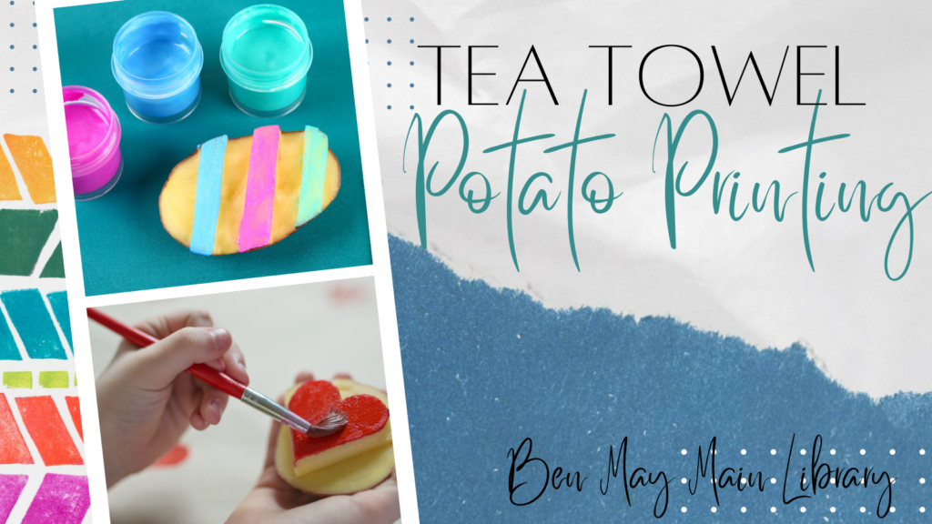 tea towel potato printing graphic