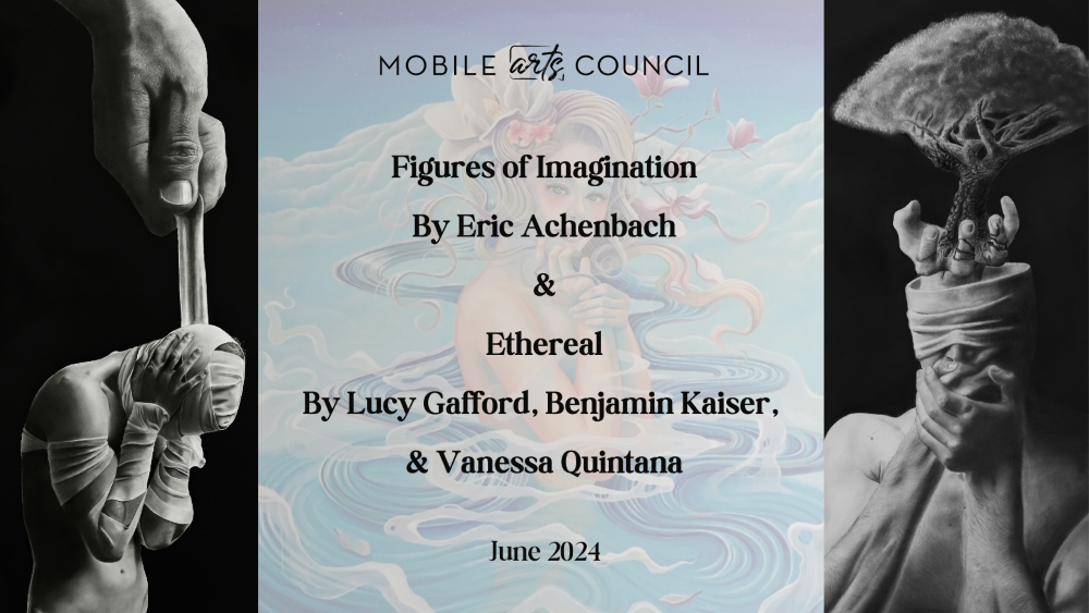 MOBILE arts, COUNCIL Figures of Imagination By Eric Achenbach Ethereal By Lucy Gafford, Benjamin Kaiser, & Vanessa Quintana June 2024 - art figures on side