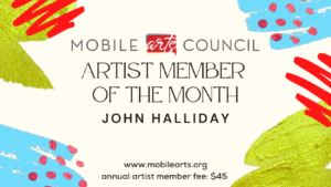 mobile arts council artist member of the month graphic