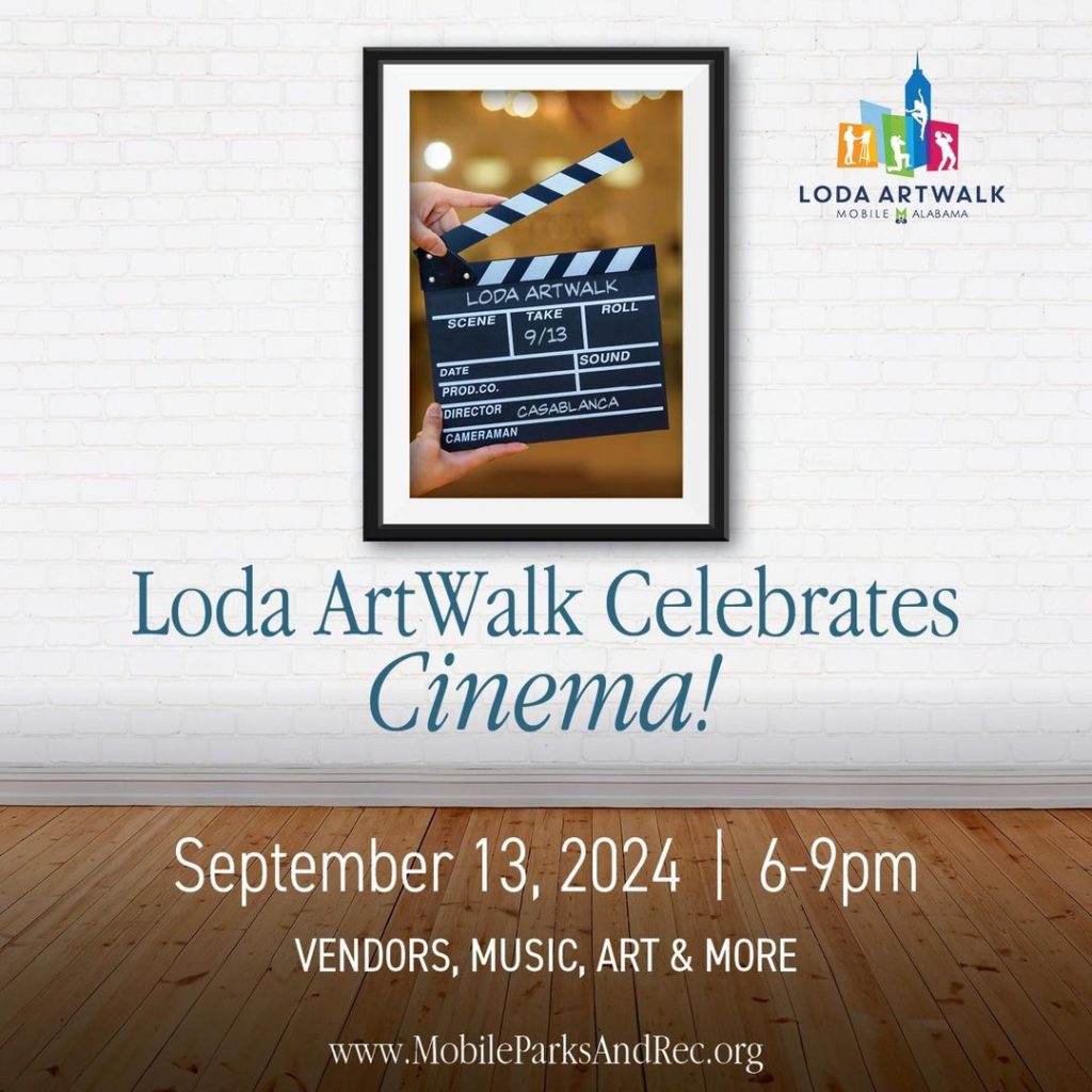 LODA ArtWalk Celebrates Cinema! September 13, 2024 6-9pm. Vendors, Music, Art & More!