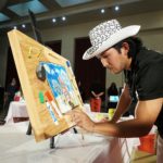 Artist Bryan Tanner competing in the Mobile Arts Council throwdown event.