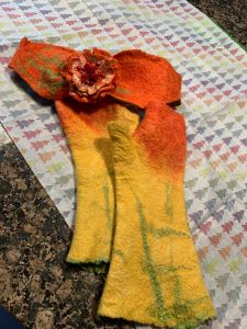 Orange & Yellow Felt hand warmers