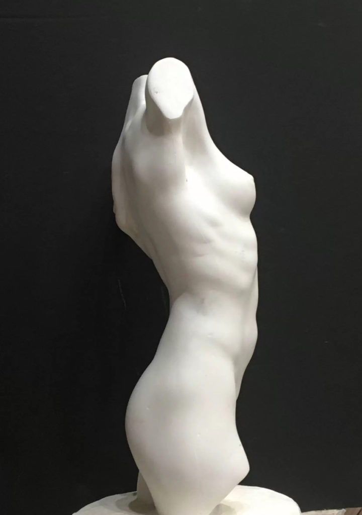 Side profile Sculpture of female torso