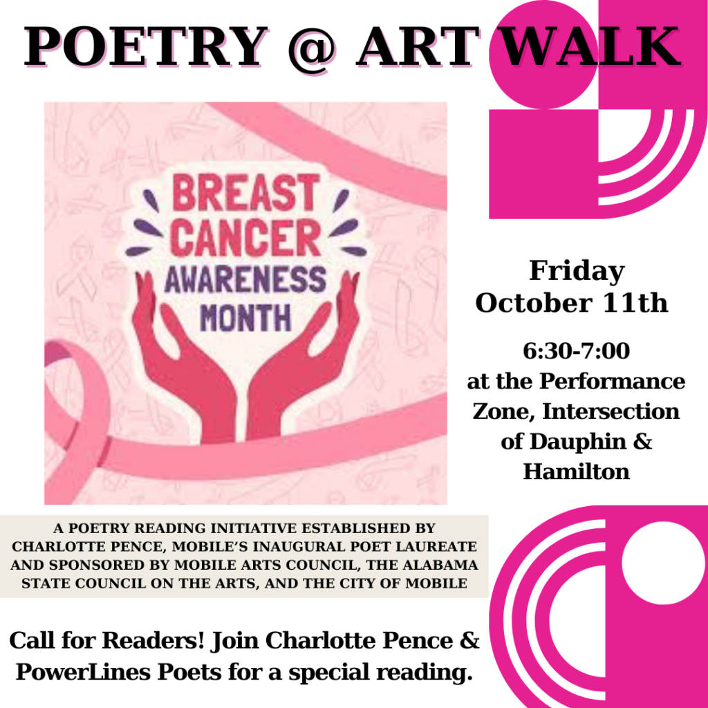 Poetry at ArtWalk! Breast Cancer Awareness Month