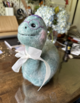 Felt made dinosaur