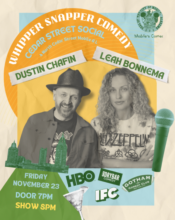 Comedians Dustin Chafin and Leah Bonnema