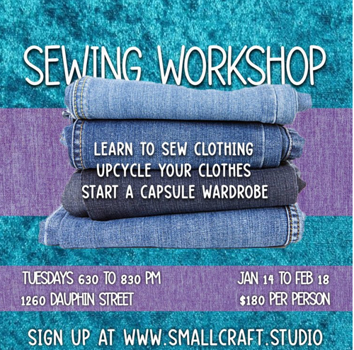 Sewing Workshop Learn to sew clothing upcycle your clothes Start a capsule wardrobe