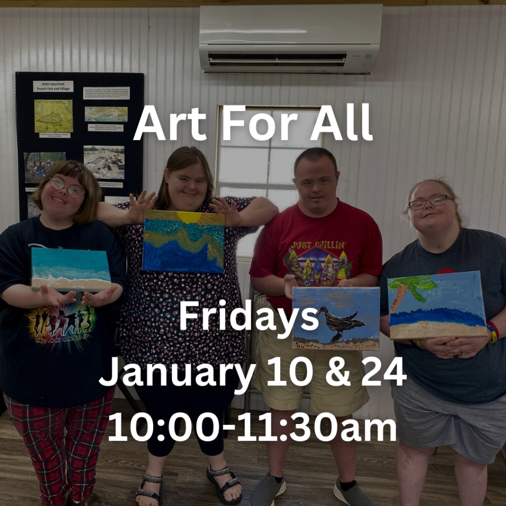 Art for All Friday’s January 10 & 24 10:00-11:30am