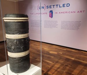 Photo of Charles Smith’s Pedestal Drum on display in Mobile Museum of Art’s (Un) Settled Exhibiton