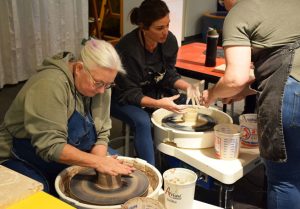 Students in Beginner Wheel Throwing Workshop at Mobile Museum of Art