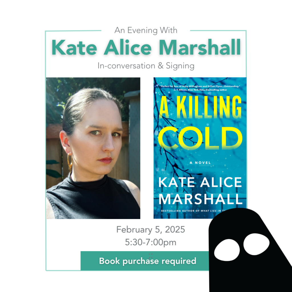 Author Kate Alice Marshall with their book, A Killing Cold