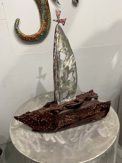 Sculpture of ship by Laura Ledbetter