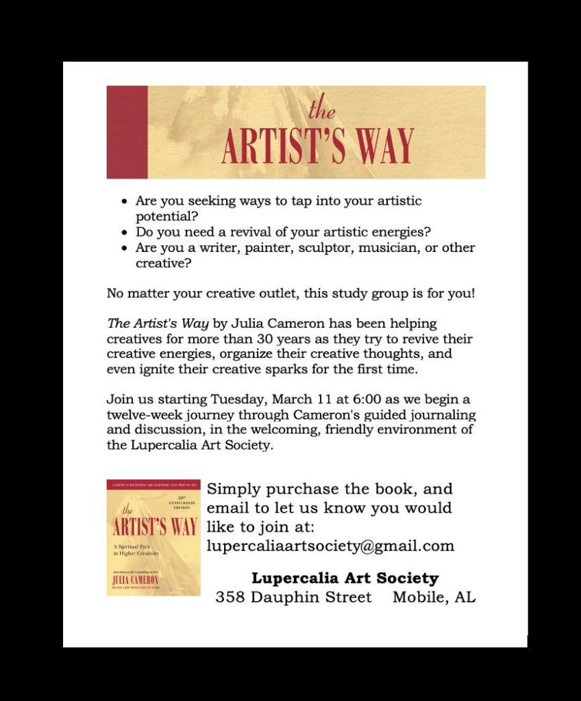 Lupercalia Art Society Artists Way Workshop Flyer