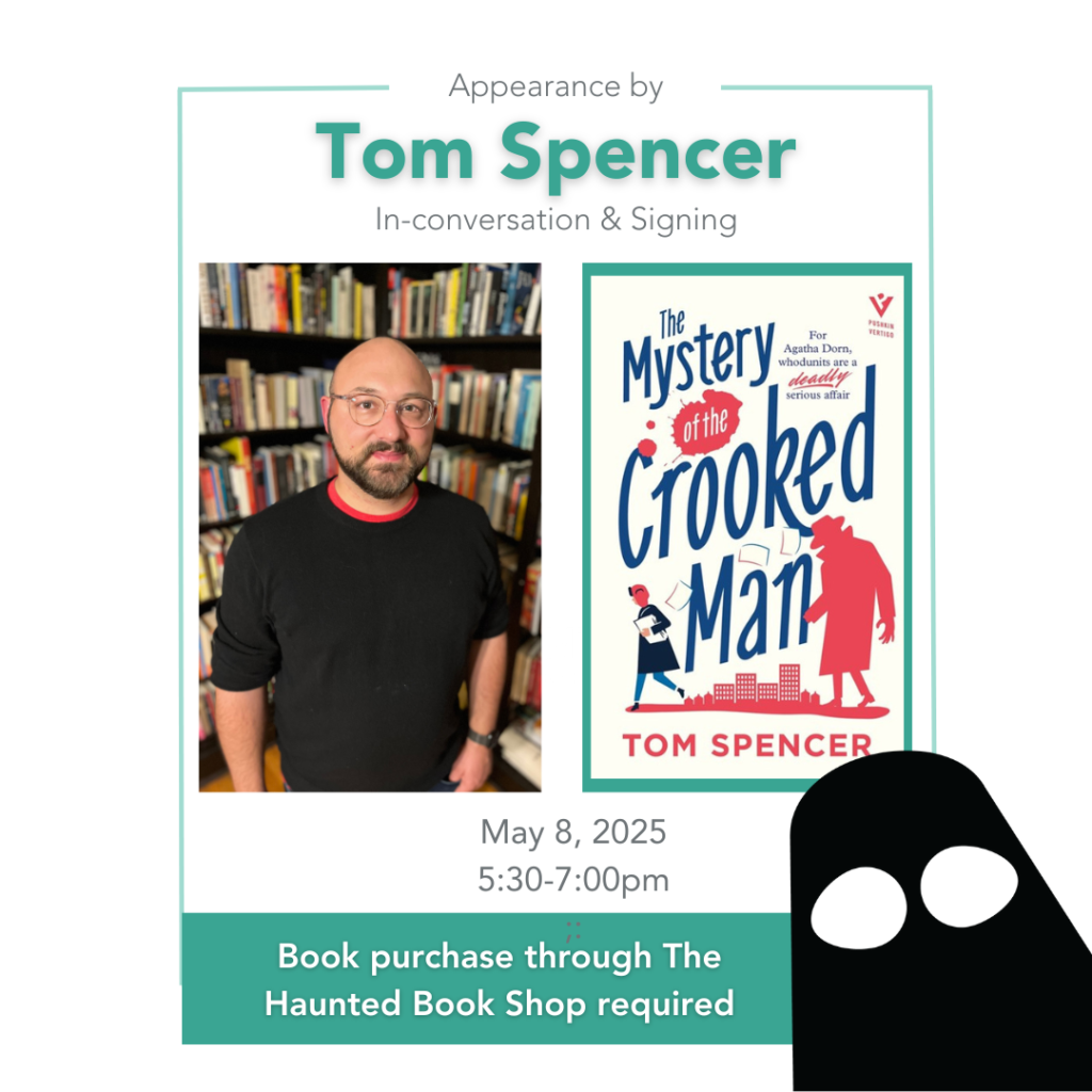 Author Tom Spencer with his book, The Mystery of the Crooked Man