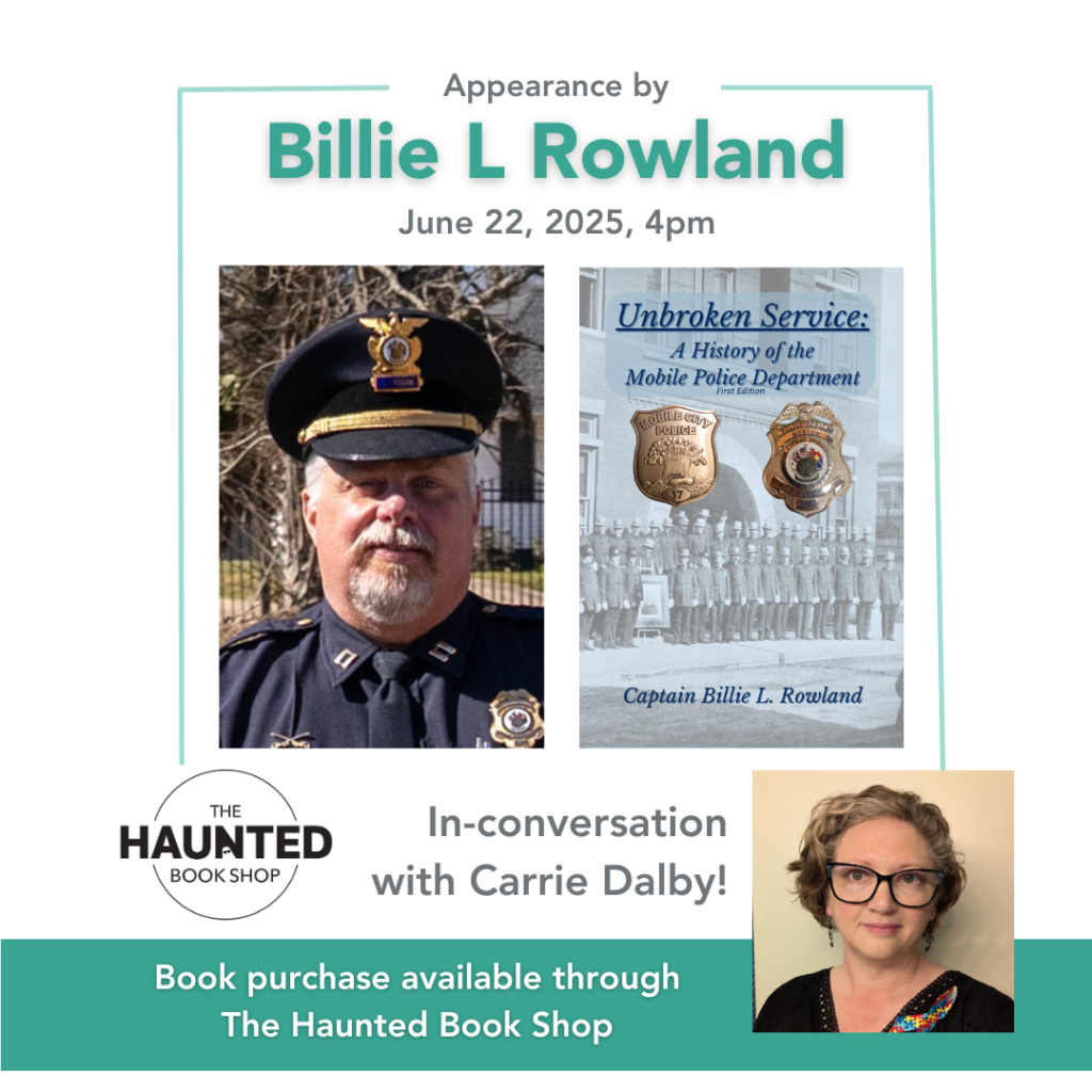 Author Billie L. Rowland with his book, “Unbroken Service: A History of the Mobile Police Department.”