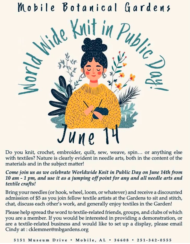 World Wide Knit in Public Day June 14 flyer