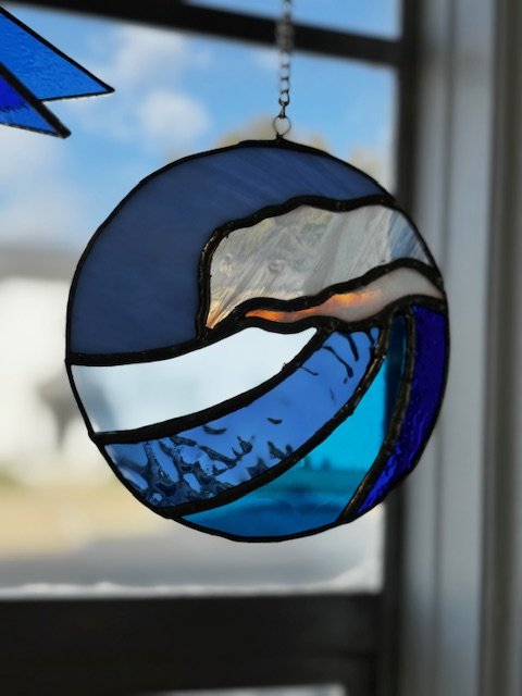 Ocean wave stained glass