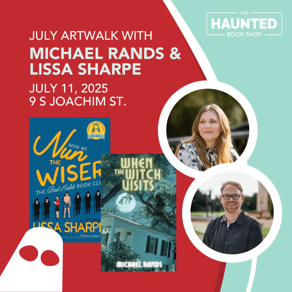 Authors Michael Rands & Lisa Sharpe with their books “Nun the Wiser” and “When the Witch Visits”