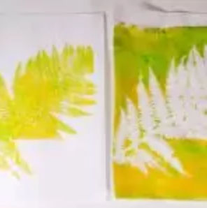 Fern pressed painting