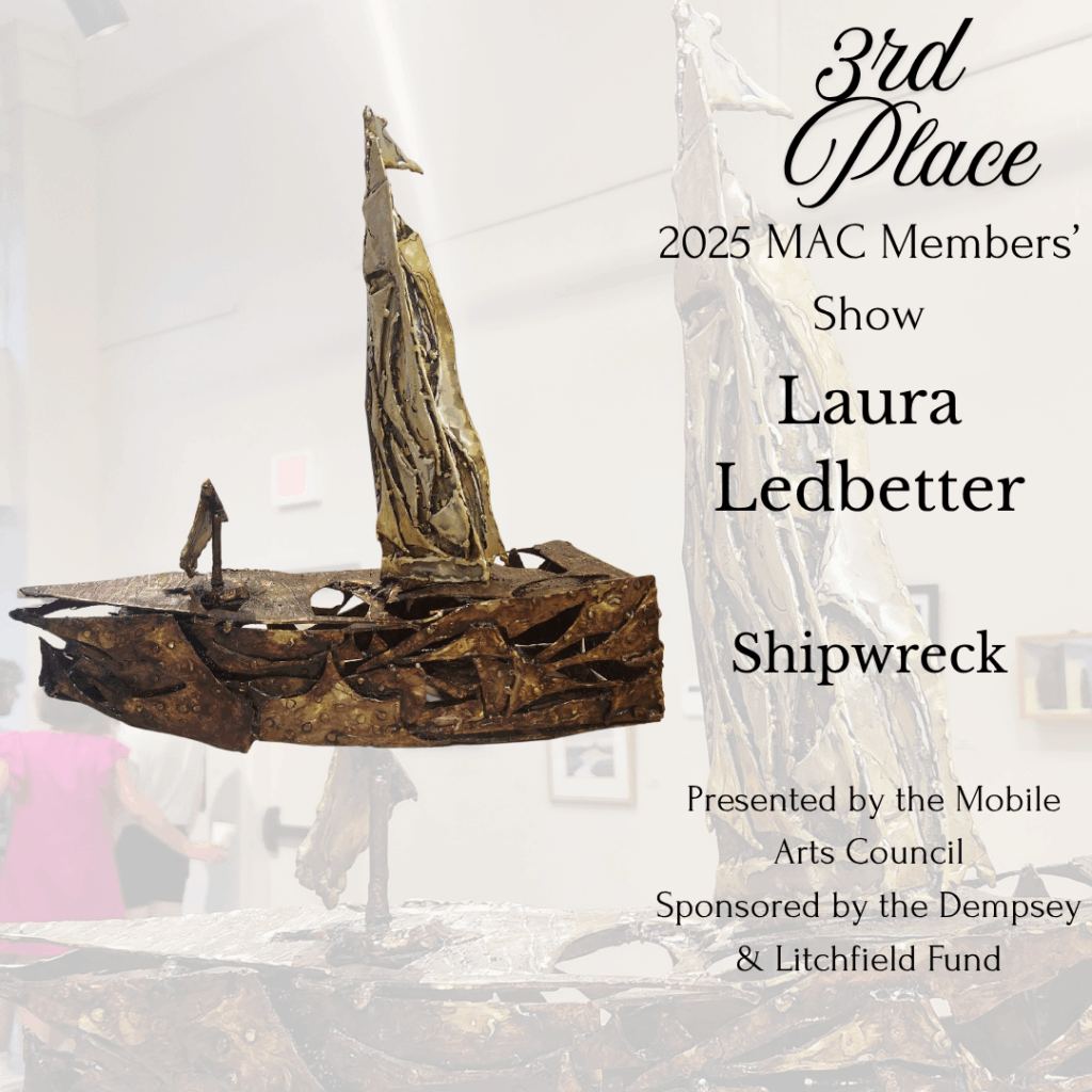 3rd place graphic for scultpure Shipwreck by Laura Ledbetter