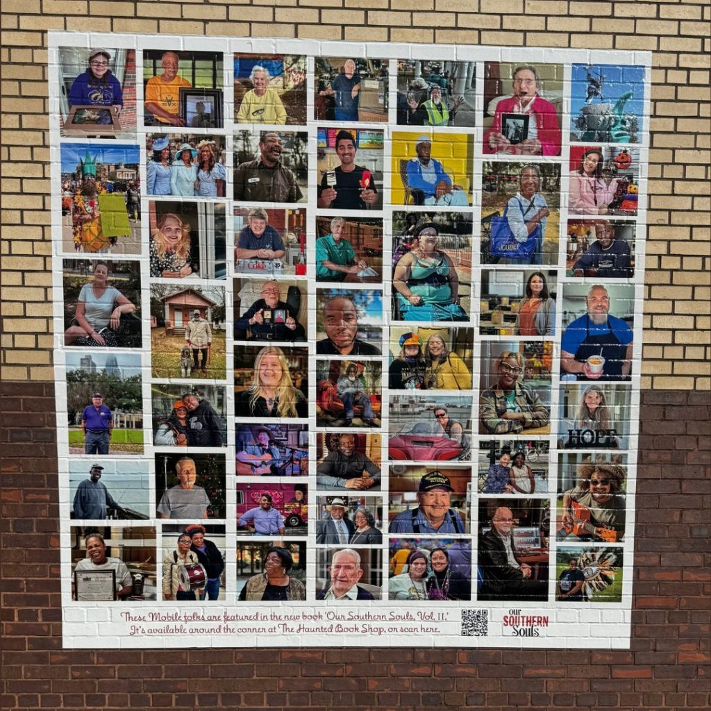 Mural of people Lynn Oldshue has interviewed for Our Southern Souls Books