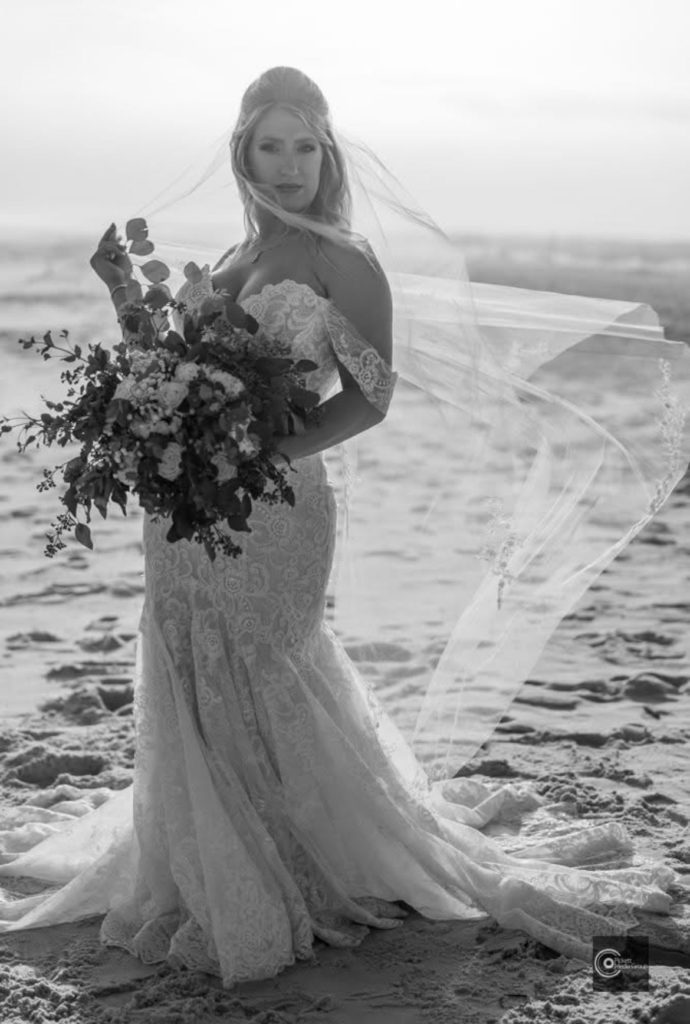Bride on beach 