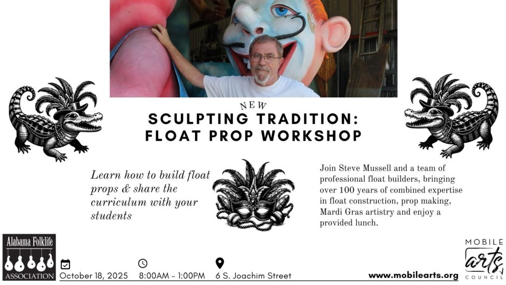 Graphic for Scultping Tradition- float prop workshop with Steve Mussell
