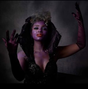 Nicki Jazell in theatrical makeup
