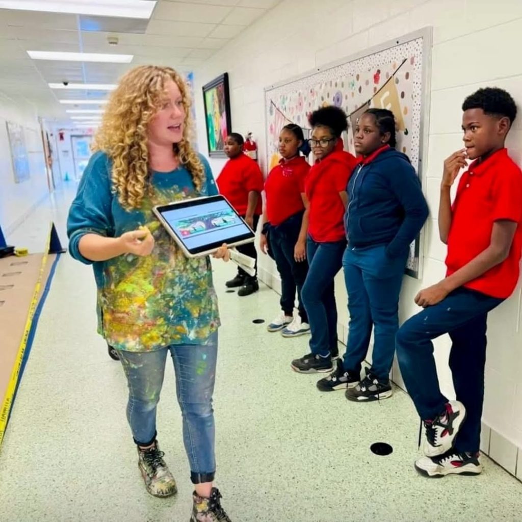 Talk student in school - Hannah Legg Amp Up Arts