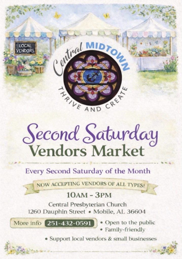 Central Midtown Second Saturday Vendors Market flyer