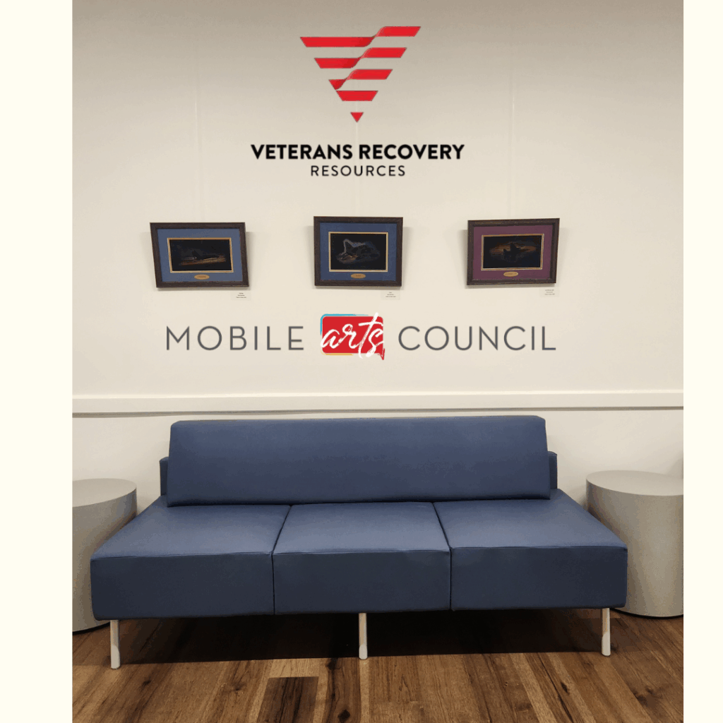 Mobile Arts Council gallery at Vets Ecover art by Bob Halcombe