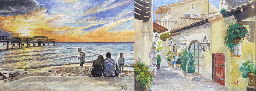 Trey Peaden Watercolor paintings
