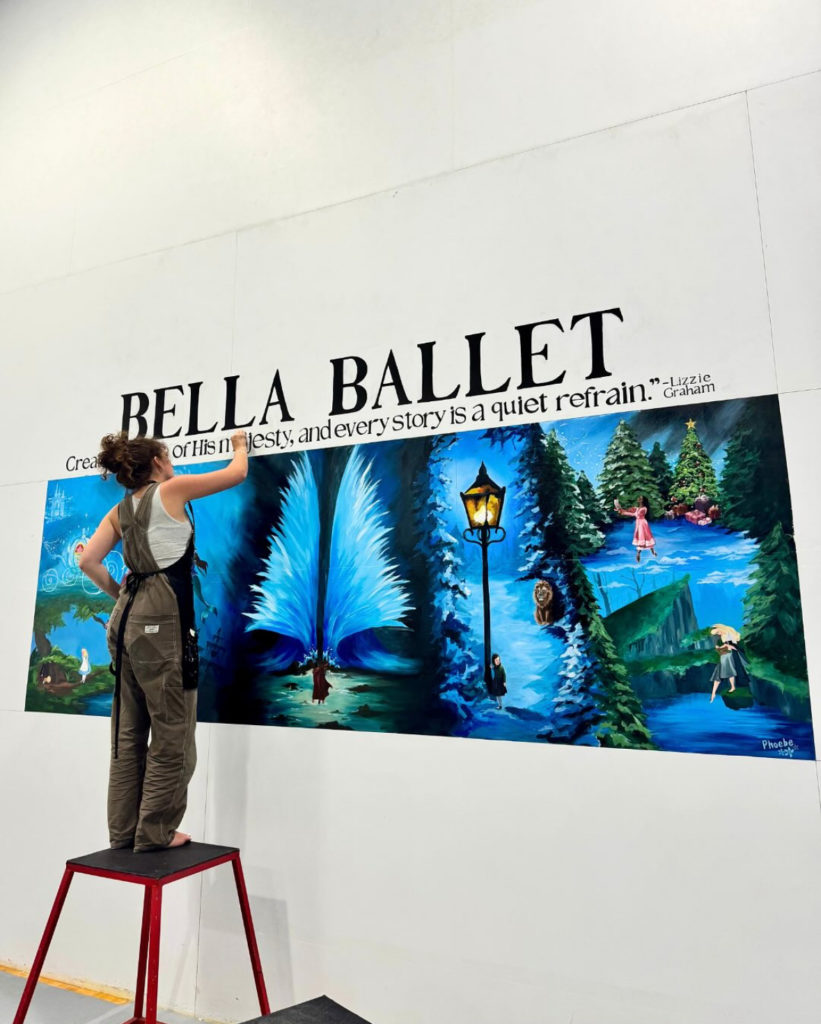 Phoebe Graham painting mural
