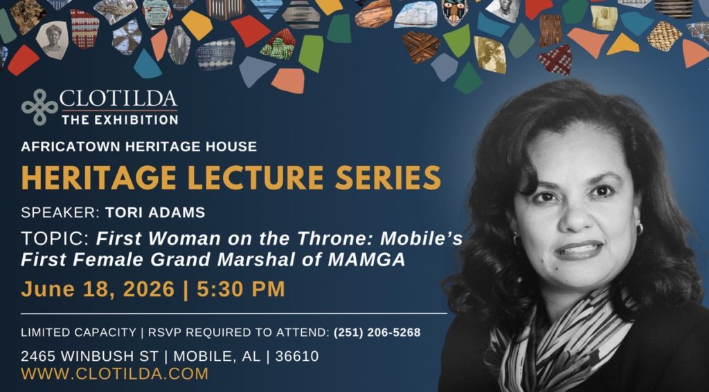 Africatown Heritage House Heritage Lecture Series with Tori Adams June Graphic